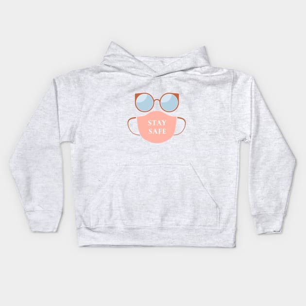 Mask & Goggles - Stay Safe Kids Hoodie by DesignEnrich